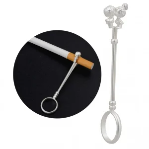 Marque Generique Accessoires Fumeur Métal Porte-Cigarette Anneau Main Libre Argent 16m… Couleurs variées 11