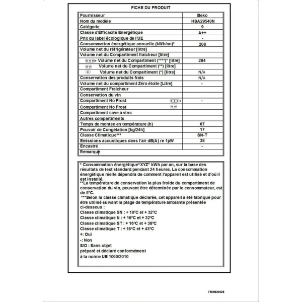luxe soldes Congélateur Coffre 129cm 284l – Hsa29540n – BEKO 3