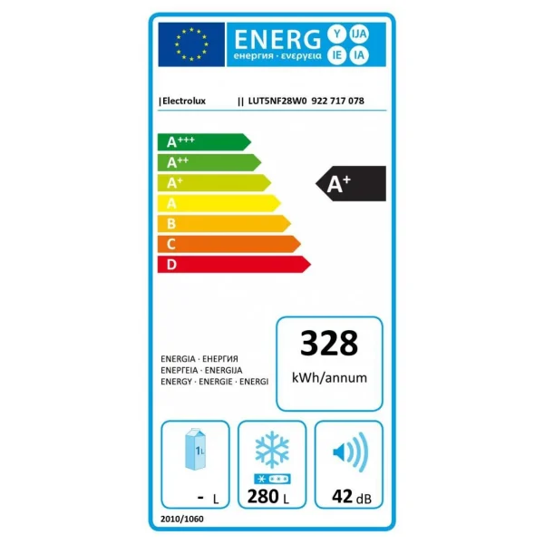 achetez ELECTROLUX LUT5NF28W0 – Congélateur Armoire – 280L – Froid No Frost -… 4