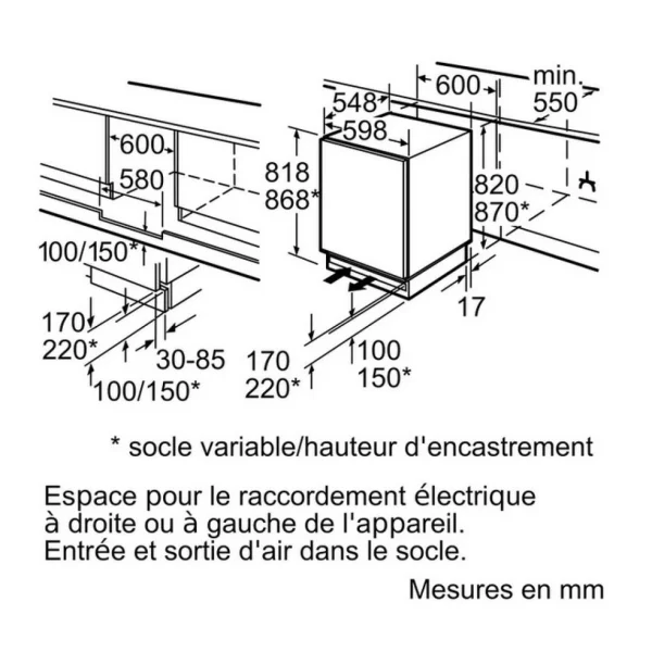 Congélateur Intégrable à Pantographe 106l – Gu15dadf0 – SIEMENS qualité supérieure 3