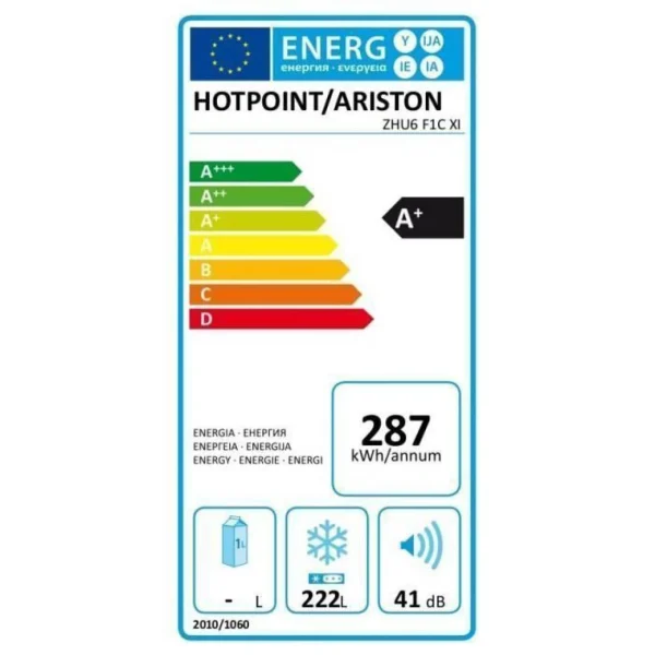 Congélateur Armoire 222L Froid Ventilé HOTPOINT 60cm A+, HOTZHU6F1CX… boutique en france 5