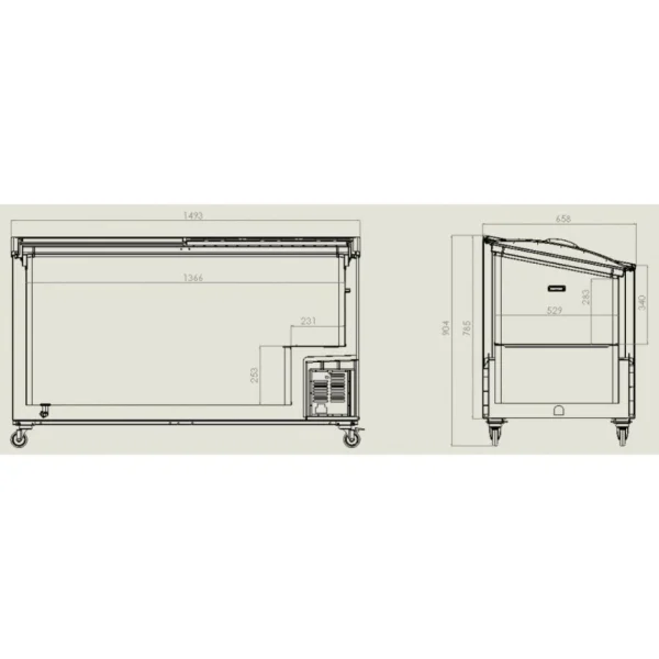 Couleurs variées Congélateur Bahut Couvercle En Verre – 460 Litres – Combisteel – R600… 3