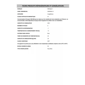 site soldes WHIRLPOOL WHM46111 – Congélateur Coffre – 432L – Froid Statique – A+ … 13