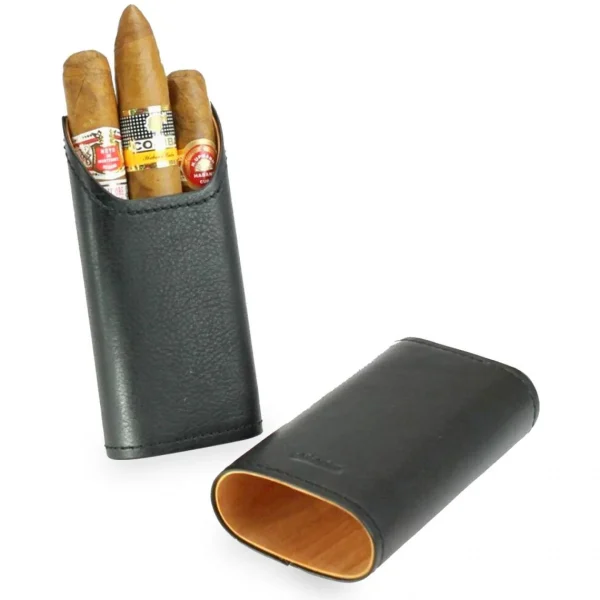 magasin paris Etui à CIgares Adorini Pour 2-3 Cigares En Cuir Véritable – Système… 1