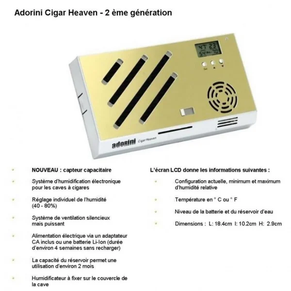 site pas cher Humidificateur Electronique Adorini Cigar Heaven – 2ème Génération … 3